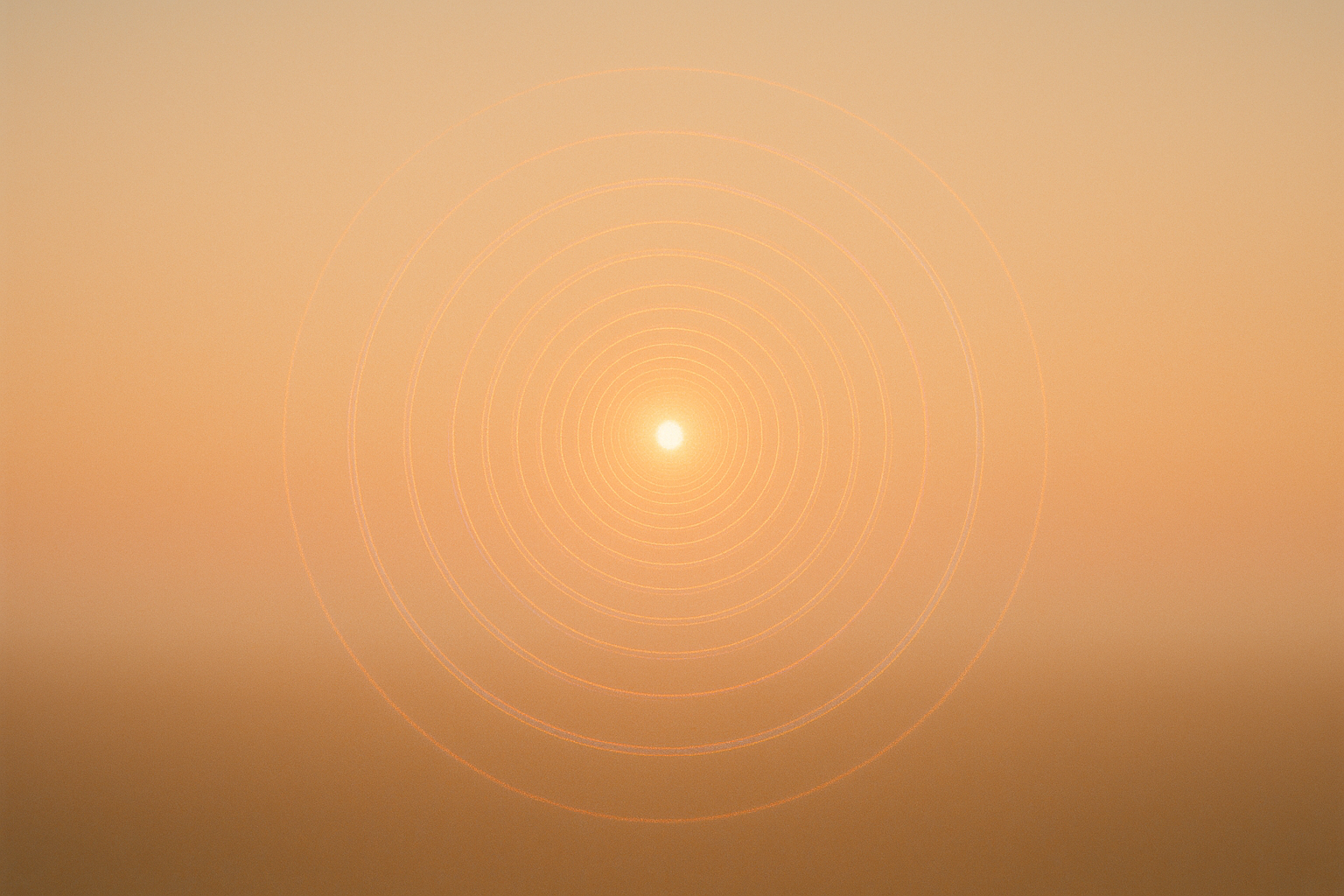 Miracle Morning — radiant sunrise sun with concentric rings of warm light