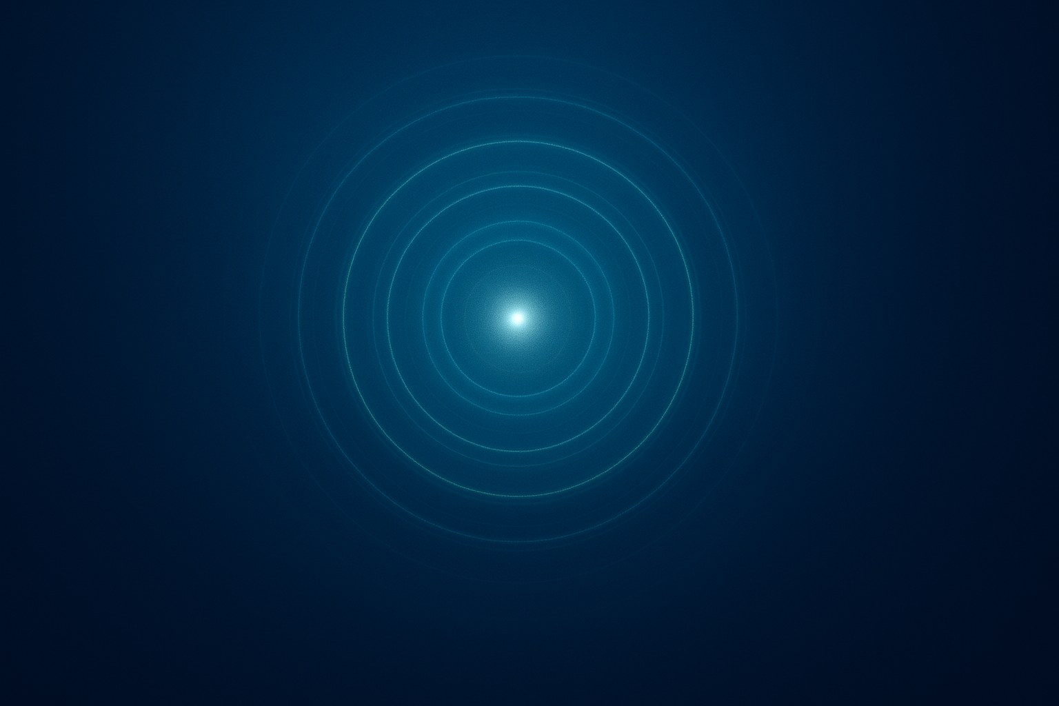 Pause Breathe Reflect — a single breath rippling outward through space